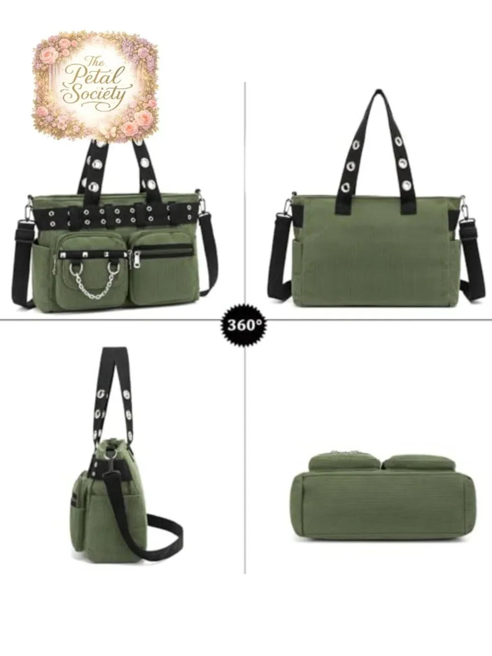 Corduroy Tote Bag with Zipper, Shoulder & Crossbody, Roomy College Work Travel